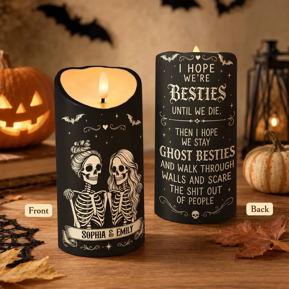 Besties Until We Die - Personalized Flameless Candle