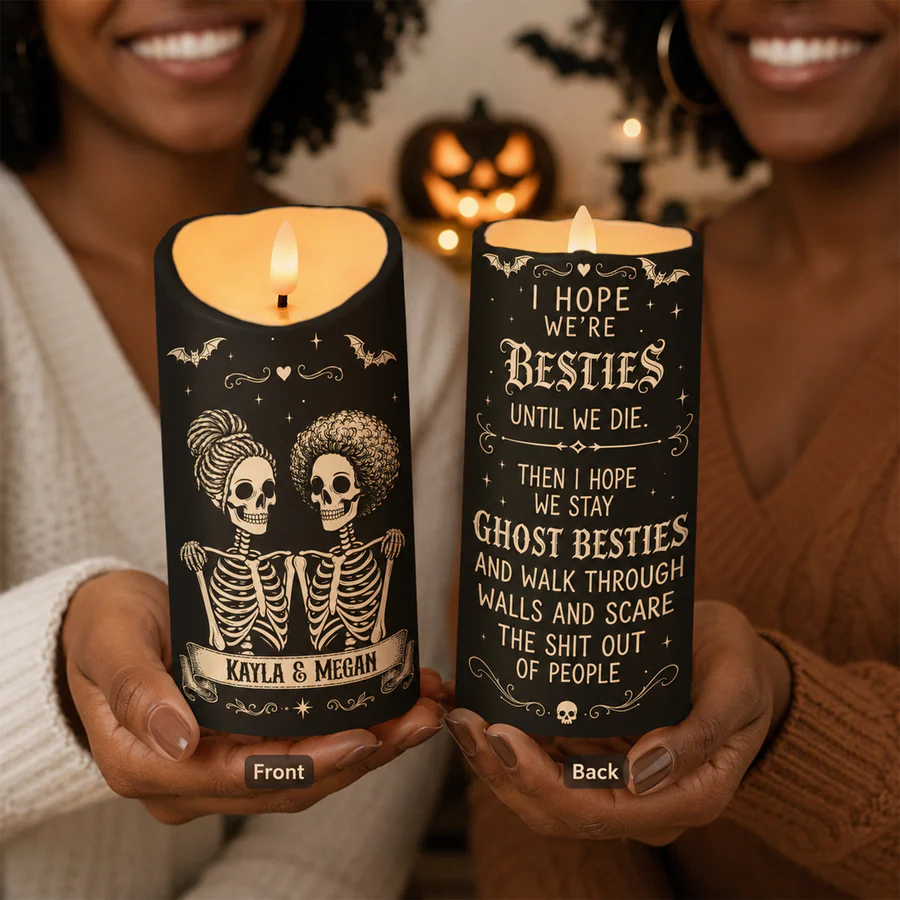 Besties Until We Die - Personalized Flameless Candle
