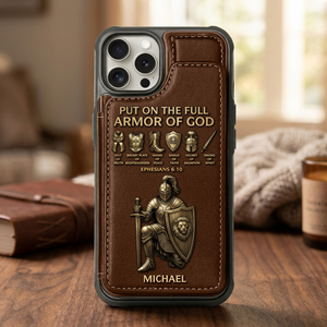 Put On The Full Amor Of God - Personalized Christian Wallet Phone Case