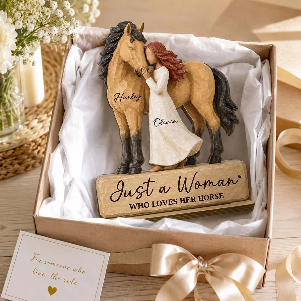 Just A Girl Who Loves Her Horse - Personalized 2 Layer Wooden Plaque
