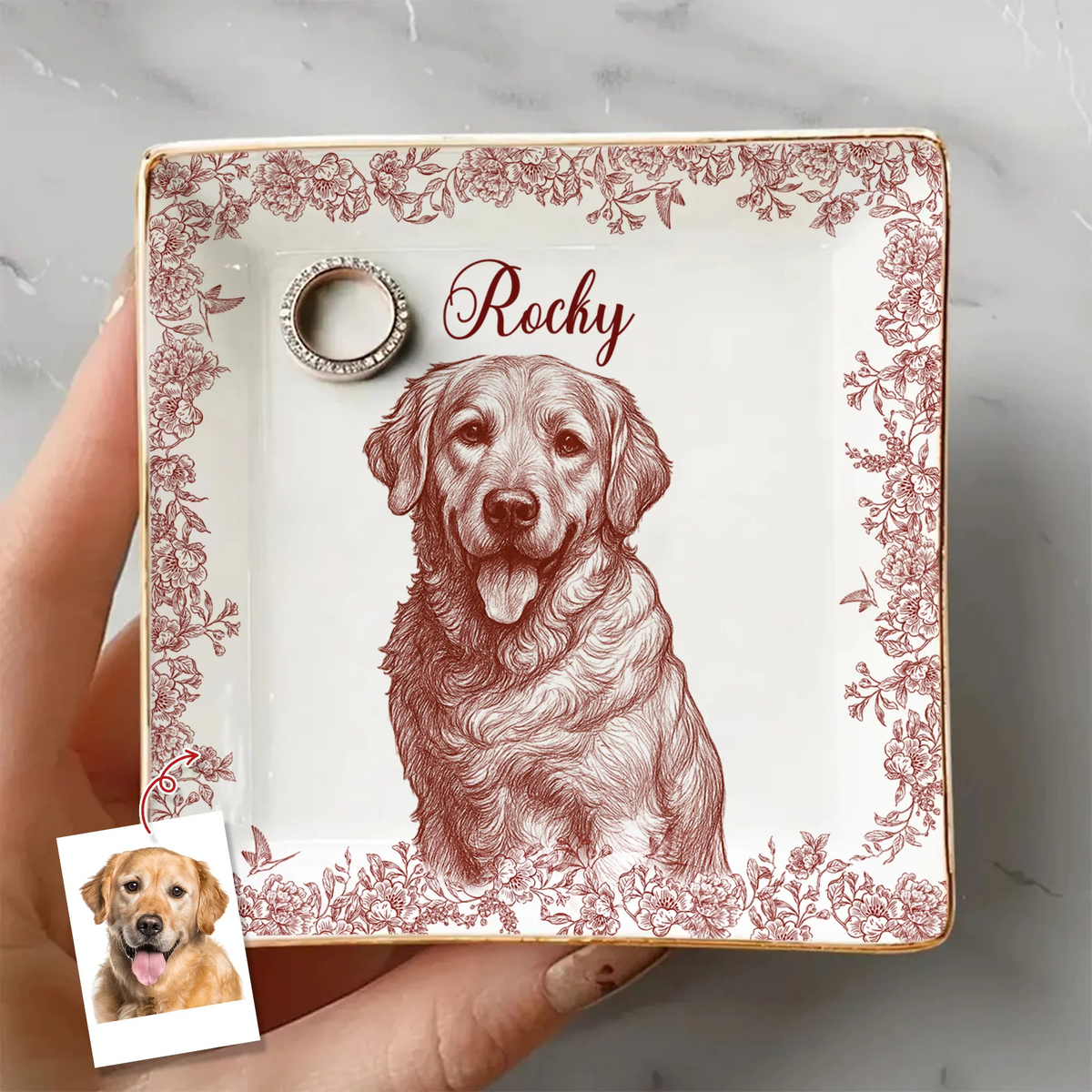 Custom Photo Dog Cat Toile De Jouy Style Jewelry Dish t_ixu_ng_10_bd44bd5d-d3a8-4f8f-a3a9-e5582f331fcc.png