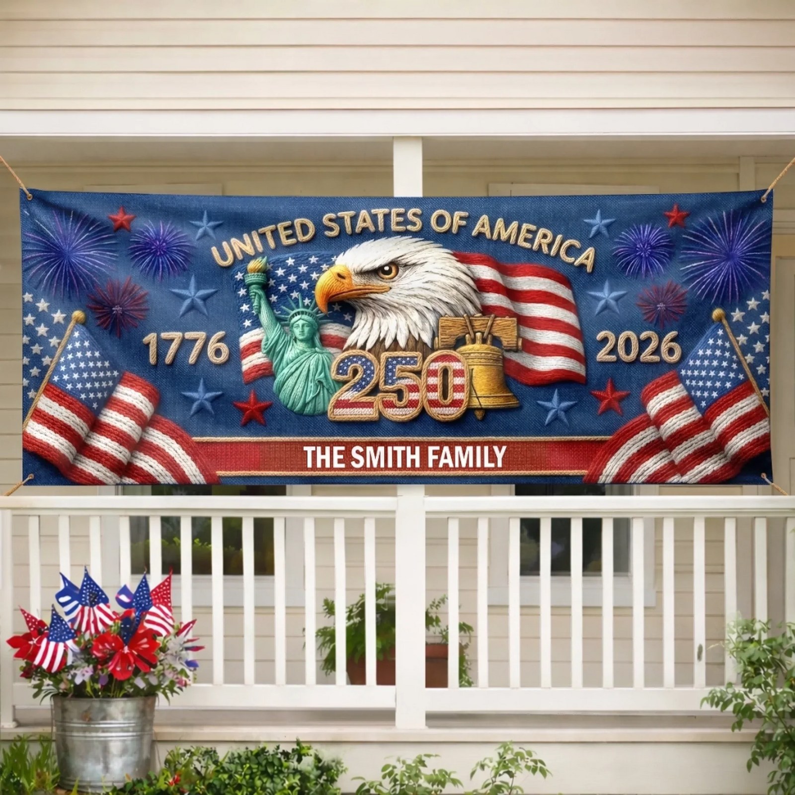 Custom Polyester Outdoor Banner - Personalized America 250th Anniversary Gifts For Mom, Dad, Brother, Sister, Kids - Together We Shine Bright t_ixu_ng_11_ab096777-e459-4423-8cd1-80fd4582aa14.png