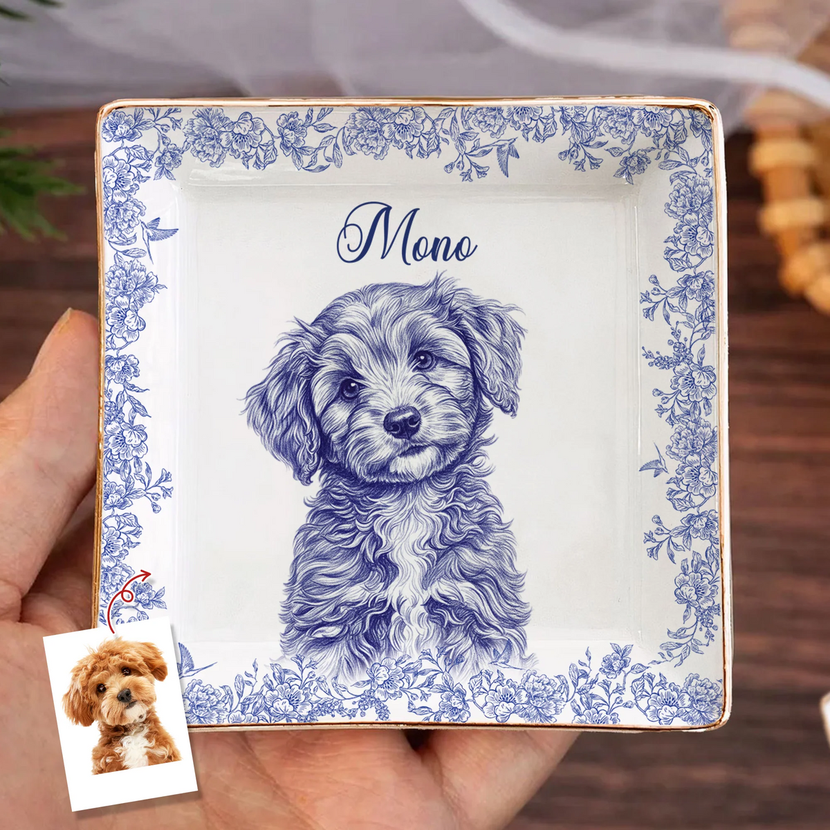 Custom Photo Dog Cat Toile De Jouy Style Jewelry Dish t_ixu_ng_12.png