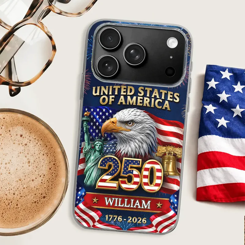 3D Effect America 250th Anniversary - Personalized Clear Phone Case
