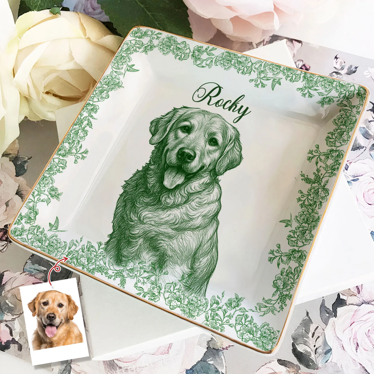 Custom Photo Dog Cat Toile De Jouy Style Jewelry Dish t_ixu_ng_14_22424673-5202-4c15-aa50-c8421ece9bb1.png