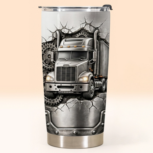 Rugged Truck With Gears, Personalized Tumbler, Gift For Truck Drivers