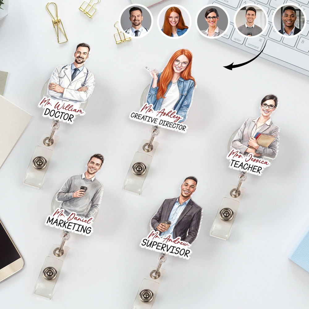 Character Portrait - Personalized Acrylic Badge Reel