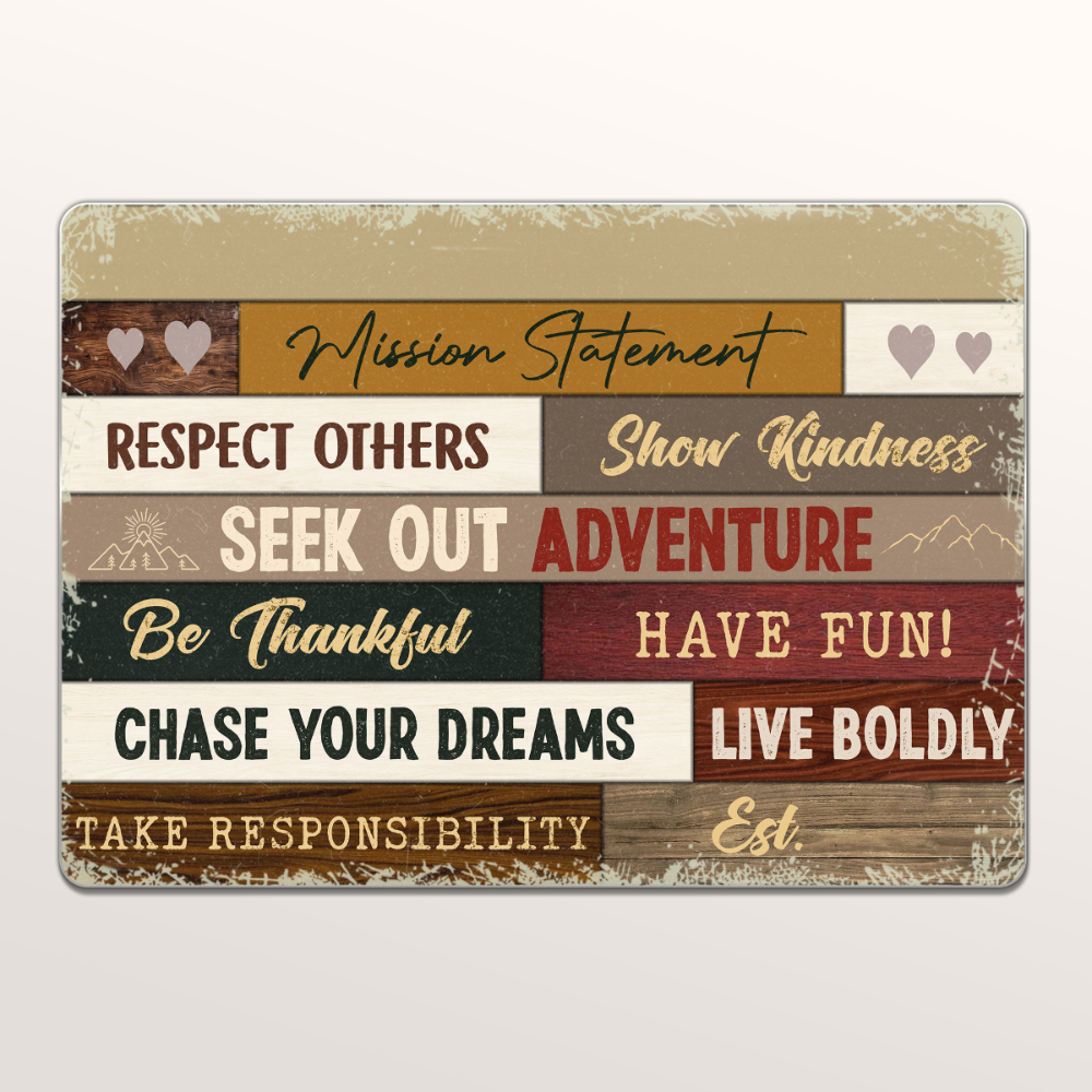 Respect Others And Show Kindness Family Sign, Personalized Metal Sign, Gift For Family