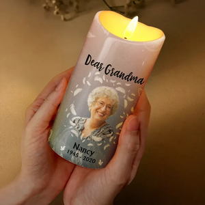 Custom Photo God Has You In His Keeping We Have You In Our Hearts - Personalized Flameless LED Candle