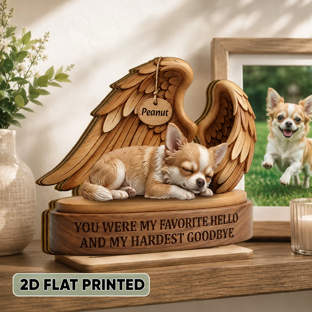 My Favorite Hello and Hardest Goodbye Pet Memorial - Personalized 2-Layered Wooden Plaque