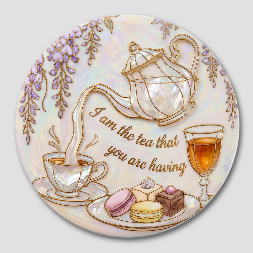 I Am The Tea, Personalized Custom Ceramic Coaster, Gift For Tea Lovers