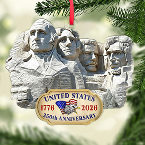 Personalized 250 Years Mount Rushmore Acrylic Ornament | Custom Name USA 250th Christmas Ornament