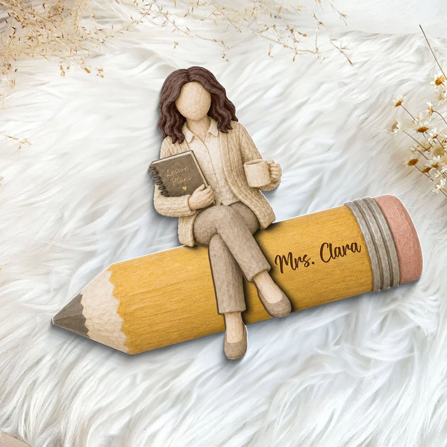 Teacher Sitting On Pencil 2D Flat - Personalized Wooden Plaque - Back To School Gift t_ixu_ng_2_f6391399-a7d6-41ee-91ad-1cf666ad445d.png
