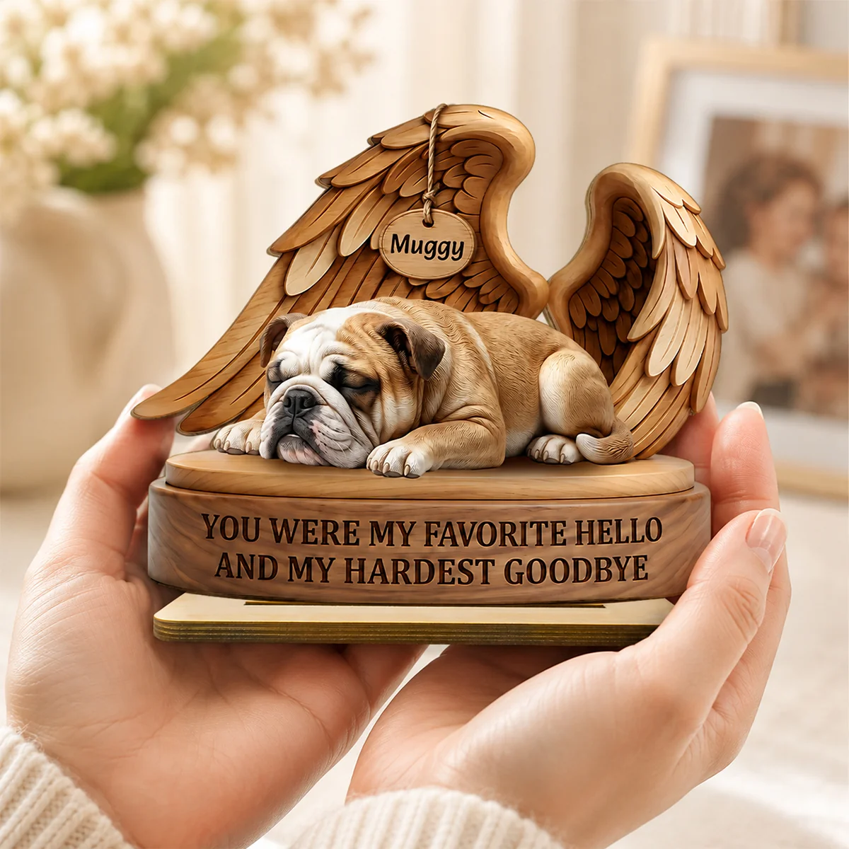 My Favorite Hello and Hardest Goodbye Pet Memorial - Personalized 2-Layered Wooden Plaque