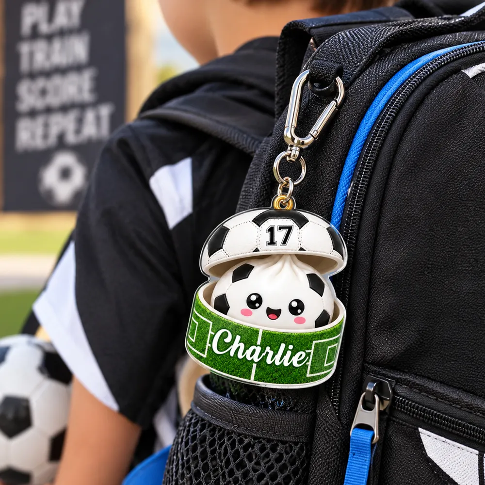 Custom Soccer Dumpling Squishy Style - Personalized Acrylic Ornament
