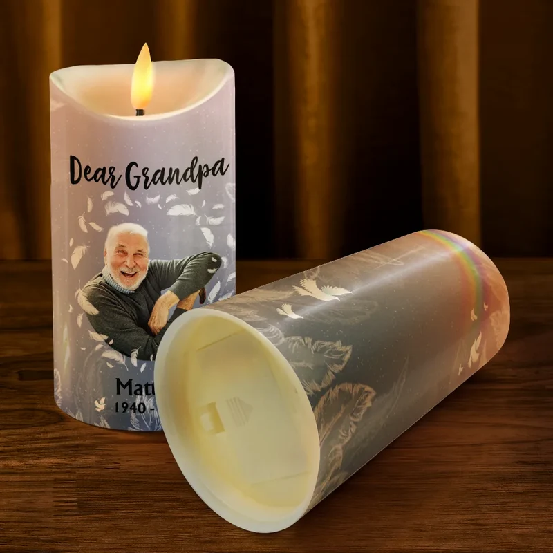 Custom Photo God Has You In His Keeping We Have You In Our Hearts - Personalized Flameless LED Candle