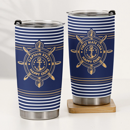 Captain, First Mate, Boat Name - Personalized Tumbler Cup
