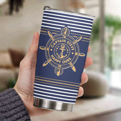 Captain, First Mate, Boat Name - Personalized Tumbler Cup
