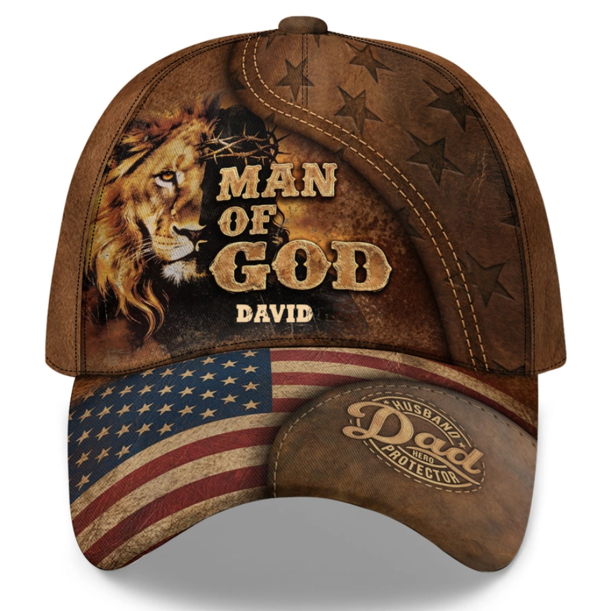 Man Of God Husband Dad Protector Hero | Personalized Classic Cap