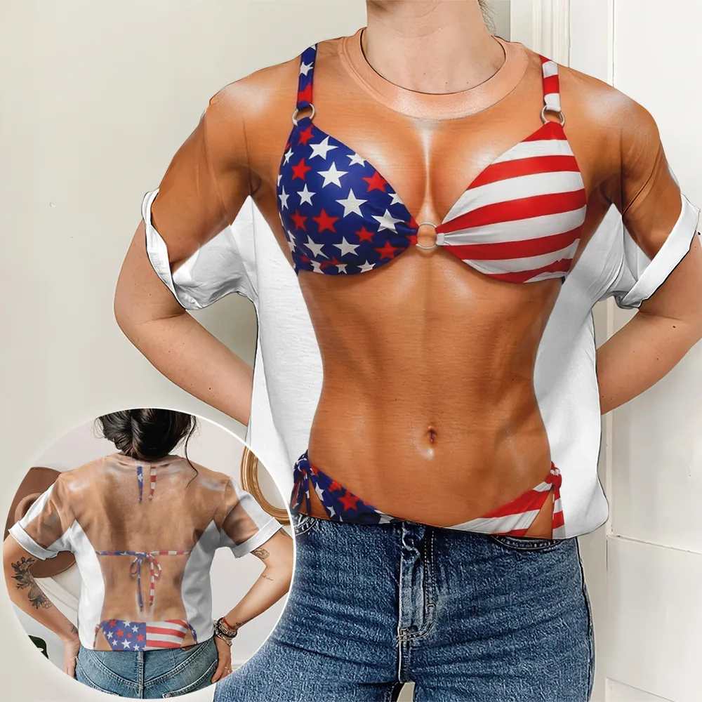 Independence Day Couple - Personalized Custom All-over-print T-shirt
