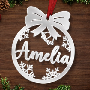 Custom Mirrored Acrylic Ornament - Personalized Christmas Birthday Gifts For Mom, Dad, Kids - Sparkle Season
