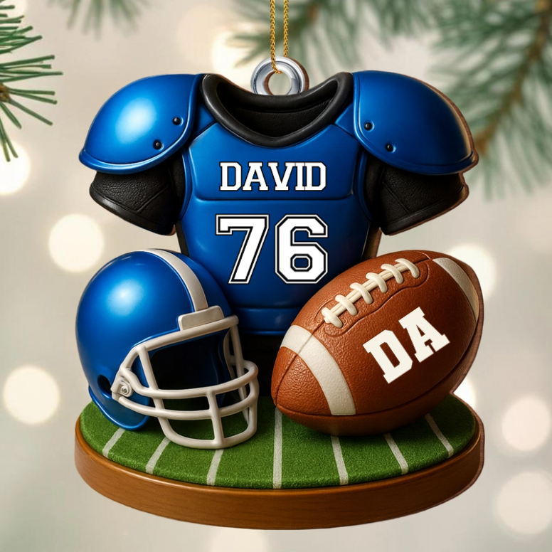 Customizable Football Team Ornament,Personalized Custom Wood Ornament,Gift For Sports Fans