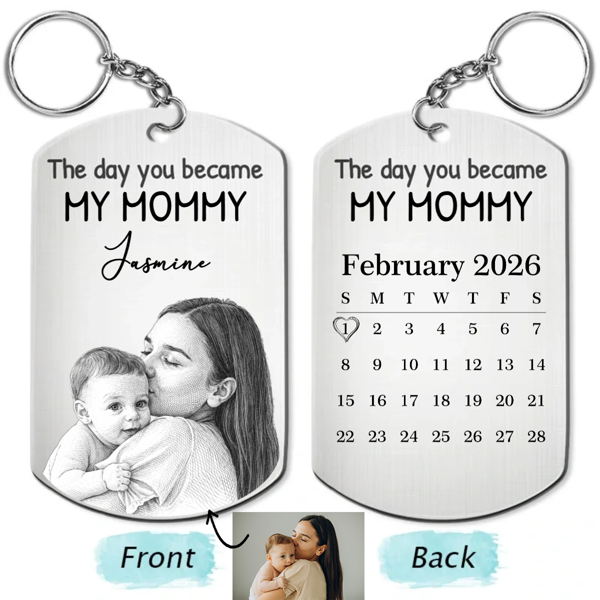 Custom Photo Pencil Sketch Calendar The Day You Became My Mom - Personalized Keychain t_ixu_ng_8_2178edc3-311a-401b-b1f4-d9469b17e339.png