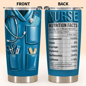 Nutrition Facts For Miracle Worker, Custom Stainless Steel Tumbler, Gift For Nurses