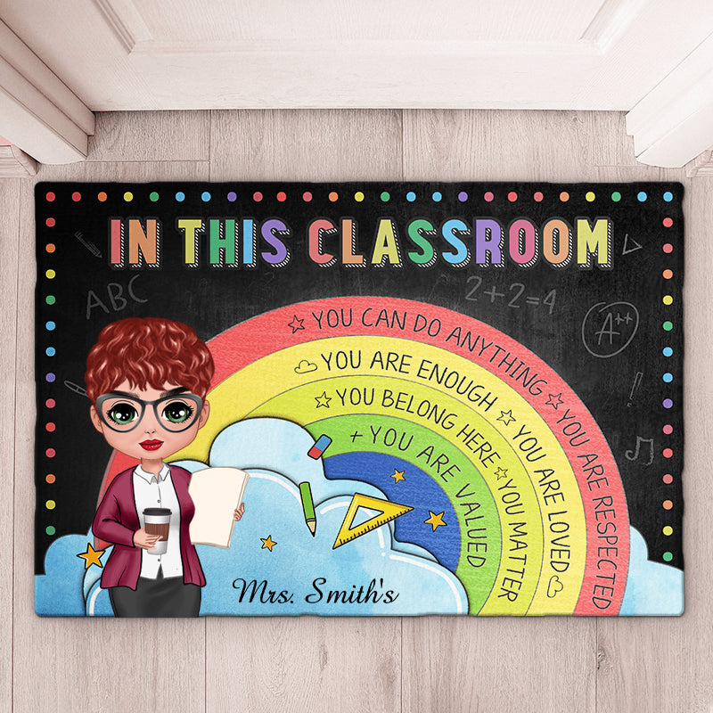 You Can Do Anything - Teacher Personalized Custom Home Decor Decorative Mat - House Warming Gift For Teacher, Back To School