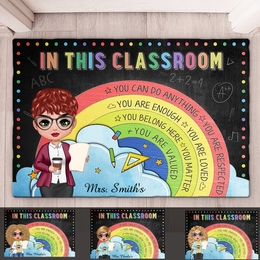 You Can Do Anything - Teacher Personalized Custom Home Decor Decorative Mat - House Warming Gift For Teacher, Back To School