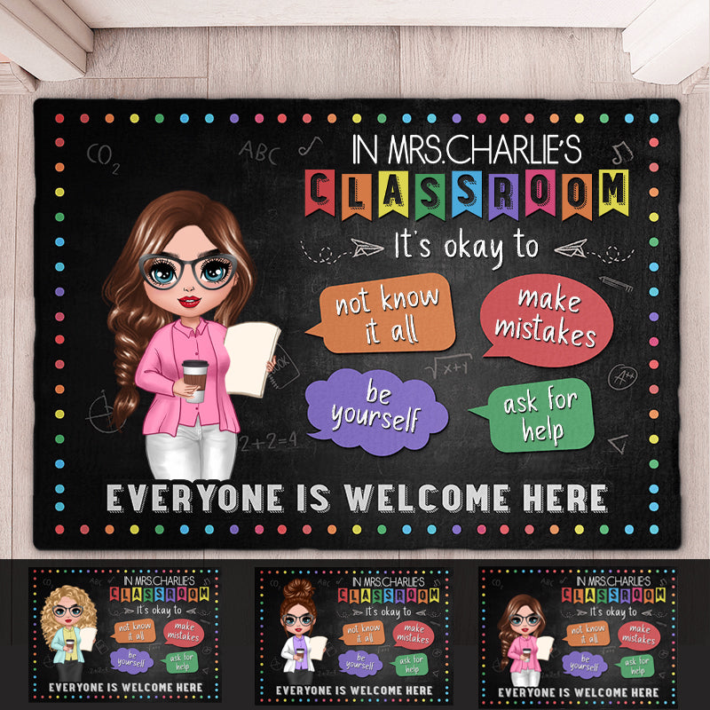 It's Ok To Make Mistakes And Ask For Help - Teacher Personalized Custom Home Decor Decorative Mat - House Warming Gift For Teacher, Back To School