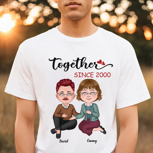 Personalized T-Shirt for Wife Husband from Lover Wife Old Couple Together Since Year Custom Name & Year Gifts for Anniversary Shirt Gifts for Christmas Multi Color