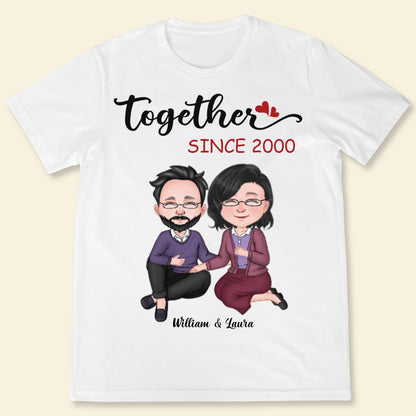 Personalized T-Shirt for Wife Husband from Lover Wife Old Couple Together Since Year Custom Name & Year Gifts for Anniversary Shirt Gifts for Christmas Multi Color