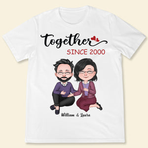 Personalized T-Shirt for Wife Husband from Lover Wife Old Couple Together Since Year Custom Name & Year Gifts for Anniversary Shirt Gifts for Christmas Multi Color
