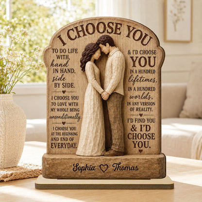 I Choose You Couple Hand In Hand 2D Flat - Personalized Wooden Plaque - Anniversary Gift Keepsake For Couples uRgnoWa1kr__pod220260616426_web-1.jpg