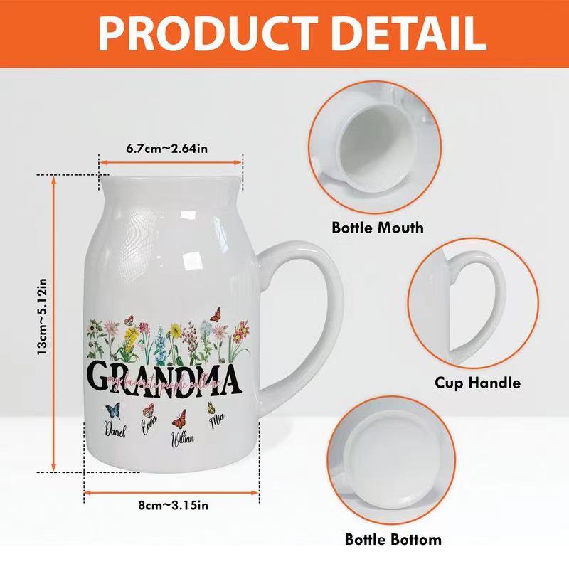 Personalized Grandma's Garden Outdoor Flower Pot With Grandkids Name and Birth Flower For Mother's Day
