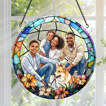 Custom Photo Style Suncatcher For Family And Bestie - Personalized Acrylic Suncatcher