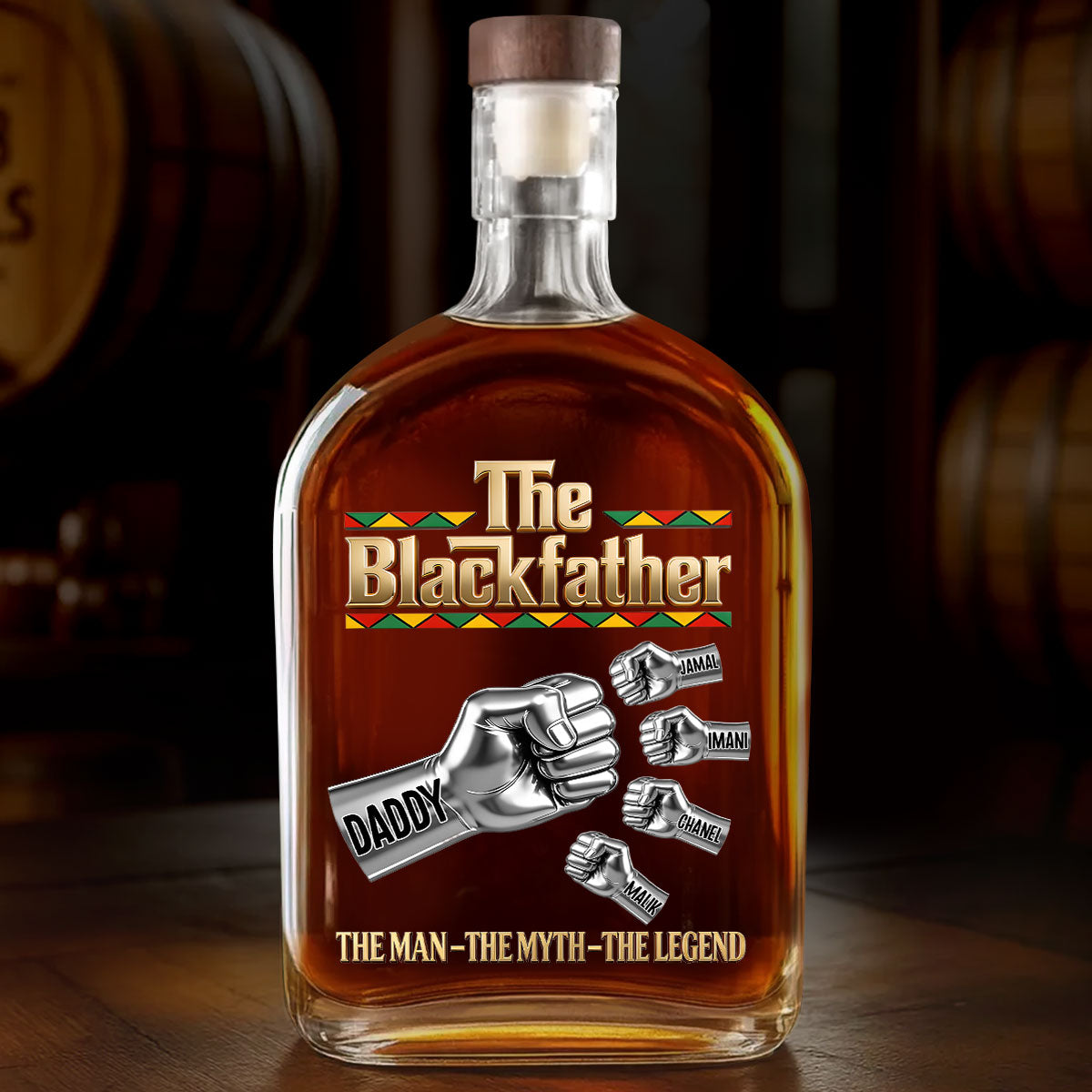The Blackfather - Personalized Whiskey Bottle