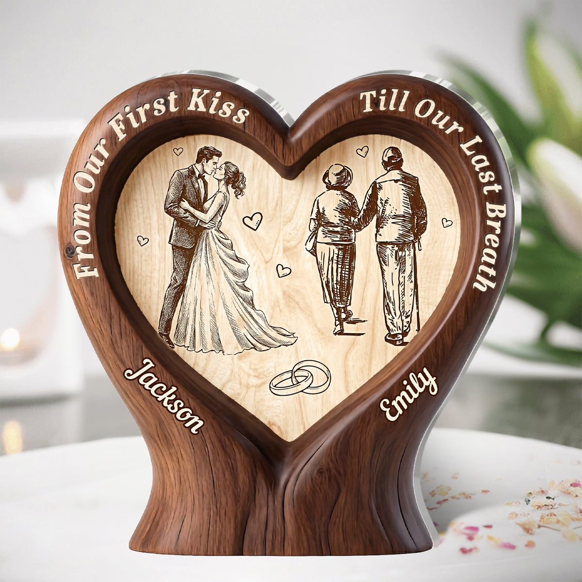 From Our First Kiss Till Our Last Breath - Personalized Custom Shaped Acrylic Plaque