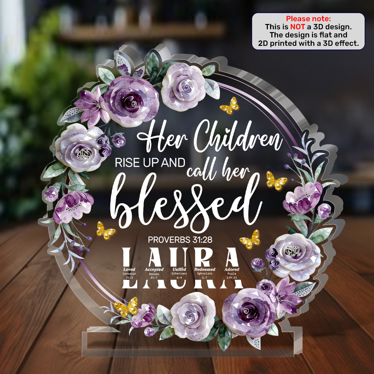 Her Children Rise Up And Call Her Blessed | Personalized Custom Shaped Acrylic Plaque