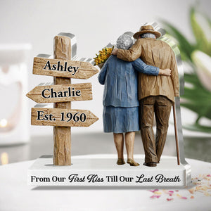 From Our First Kiss Till Our Last Breath - Personalized Custom Shaped Squared Acrylic Plaque