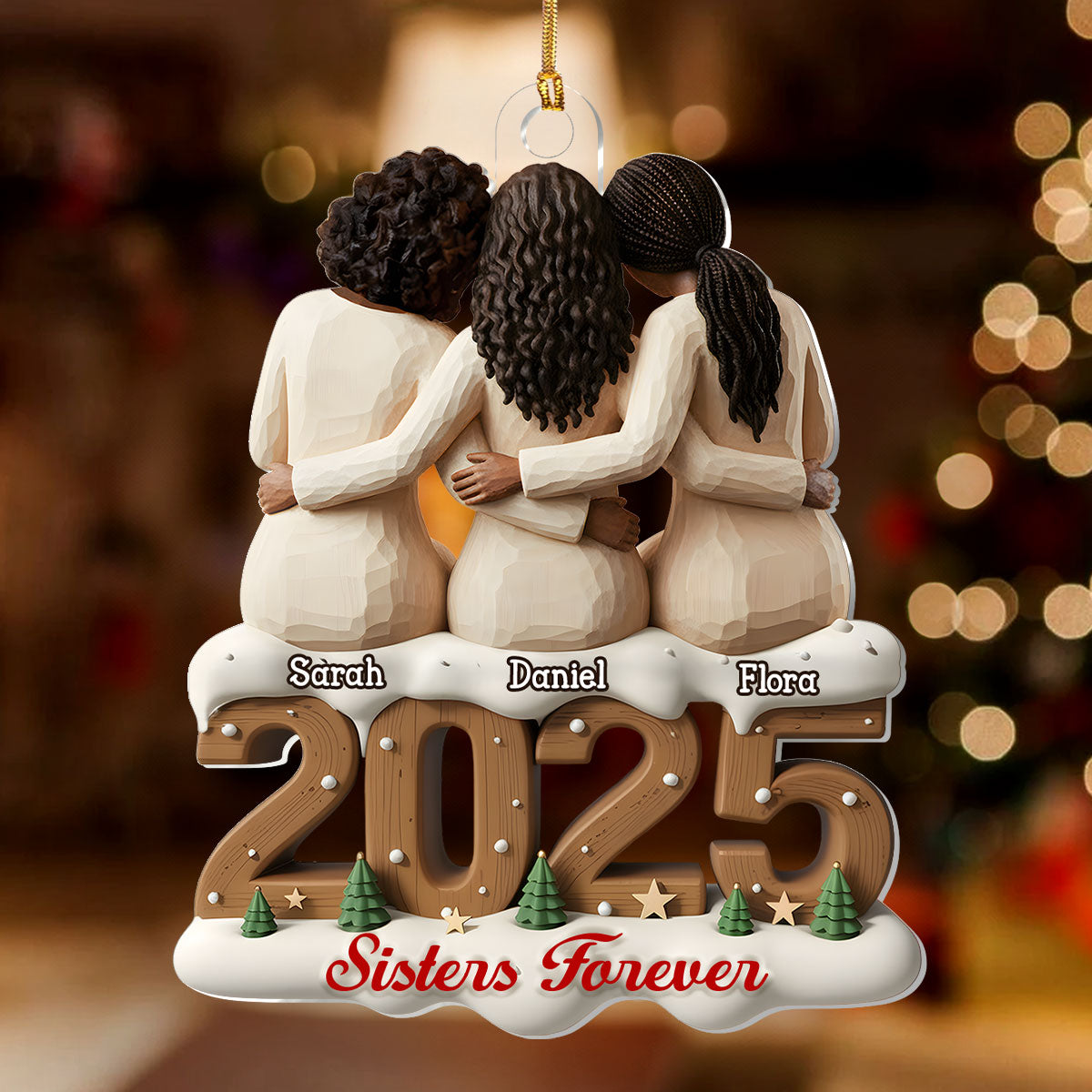 Sisters And Besties Forever - Personalized 1-Layer Acrylic Ornament