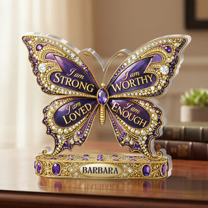 I Am Strong - Christian Gifts for Girls Personalized Custom Shaped Acrylic Plaque
