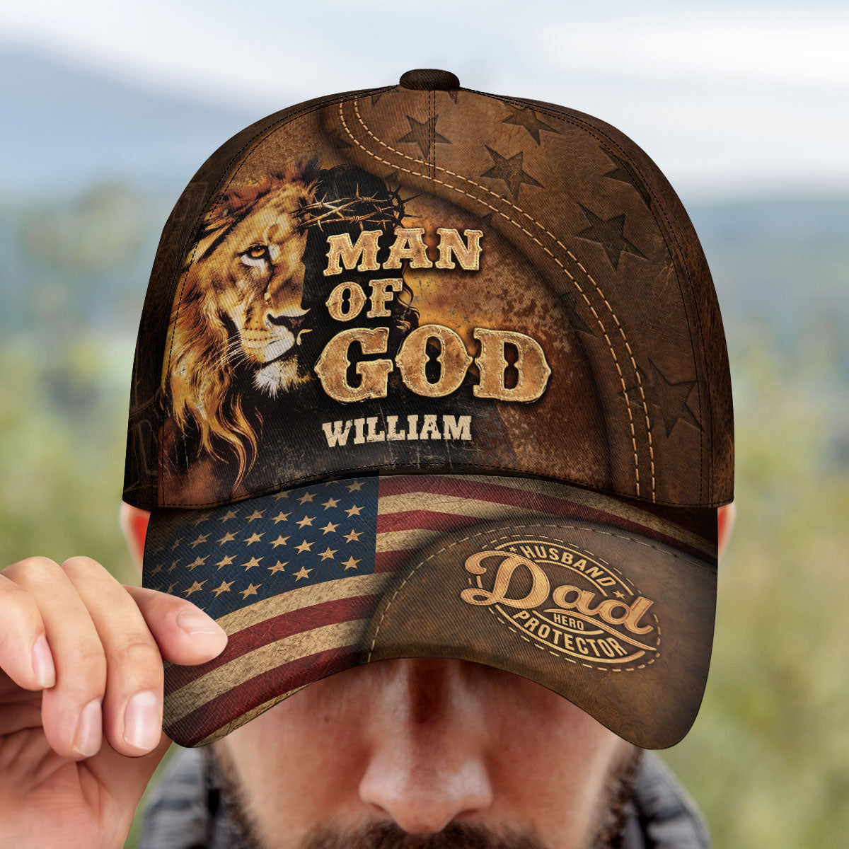 Man Of God Husband Dad Protector Hero | Personalized Classic Cap