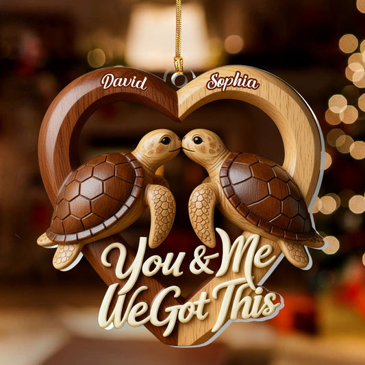 Forever Us Sea Turtle - Personalized 1-Layer Acrylic Ornament
