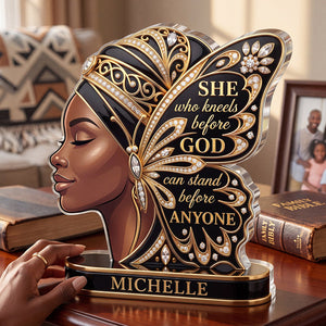 She Who Kneels Before God Butterfly - Personalized Custom Shaped Acrylic Plaque