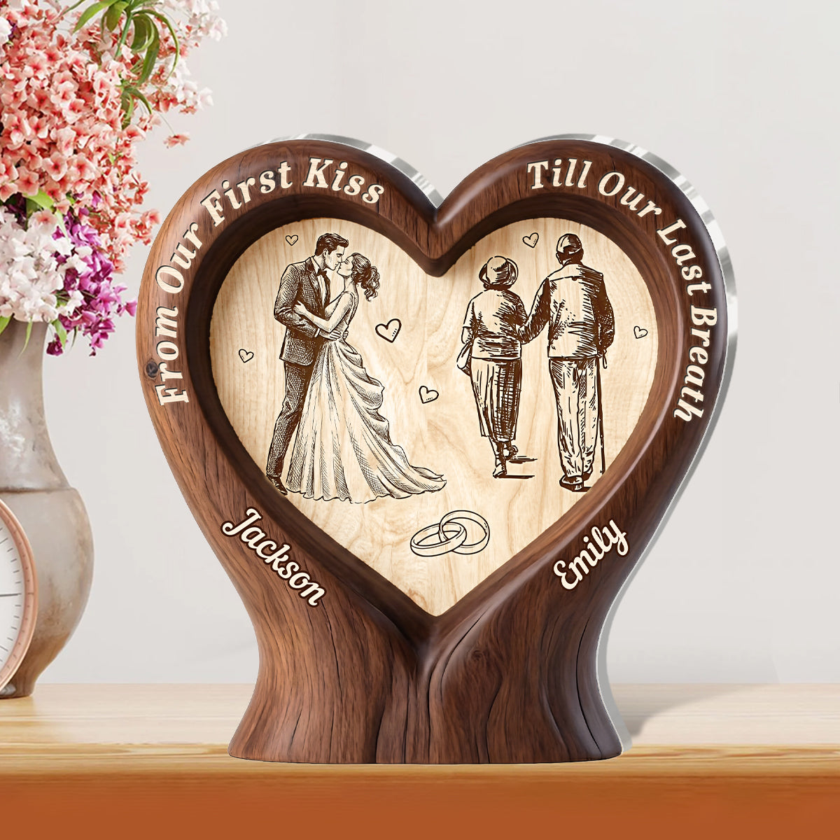 From Our First Kiss Till Our Last Breath - Personalized Custom Shaped Acrylic Plaque