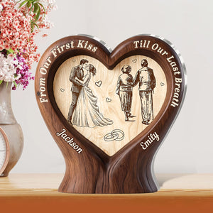 From Our First Kiss Till Our Last Breath - Personalized Custom Shaped Acrylic Plaque
