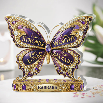 I Am Strong - Christian Gifts for Girls Personalized Custom Shaped Acrylic Plaque