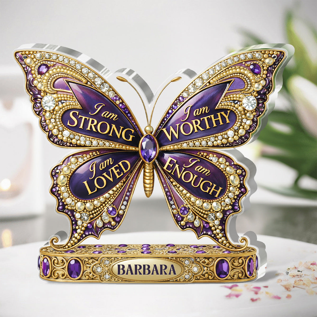 I Am Strong - Christian Gifts for Girls Personalized Custom Shaped Acrylic Plaque